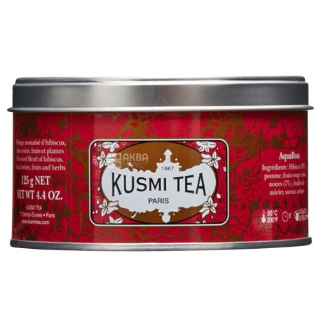Kusmi Tea, AquaRose, 125 г, Чай фруктовый Кусми Ти, Аква Роза, ж/б