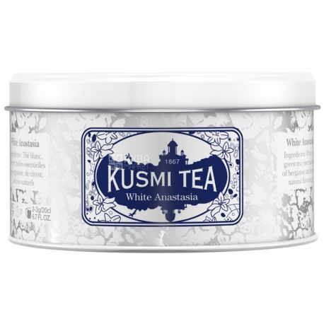 Kusmi Tea, White Anastasia, 90 г, Чай білий Кусмі Ті, Уайт Анастасія, ж/б