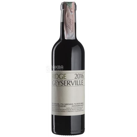 Ridge Vineyards, California Geyserville 2016, Вино червоне сухе, 0,375 л
