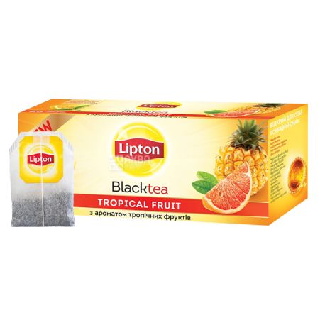 Lipton, Tropical Fruit, 25 пак., Чай Липтон, Тропические фрукты, Черный