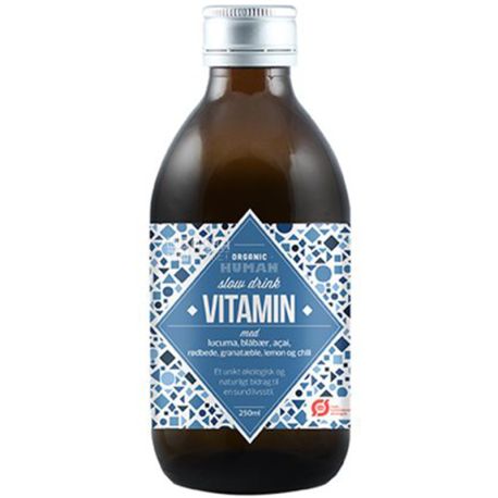 Organic Human Slow Vitamin, 0,25 л, Органік Х'юмен Вітамін, Напій з буряка, граната і лимона, органічний, скло