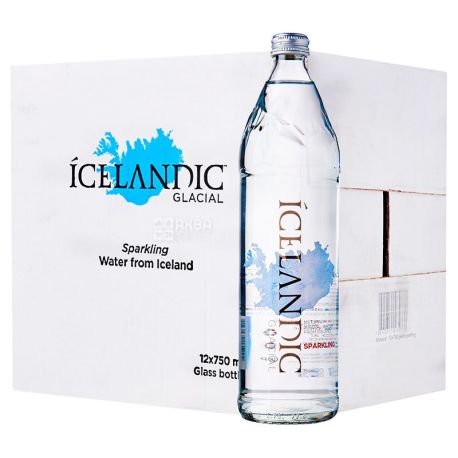 Icelandic Glacial, 0,75 л, упаковка 12 шт., Айсландік Глесіал, Вода мінеральна негазована, скло