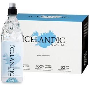 Icelandic Glacial, Спорт, 0,75 л, упаковка 12 шт., Айсландик Глесиал, Вода минеральная негазированная, ПЭТ