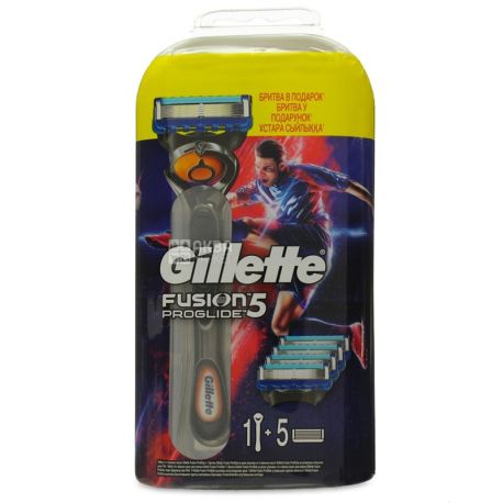 Gillette Fusion5 Proglide с технологией FlexBall, Бритвенный станок + 5 сменных картриджей, Подарочный набор