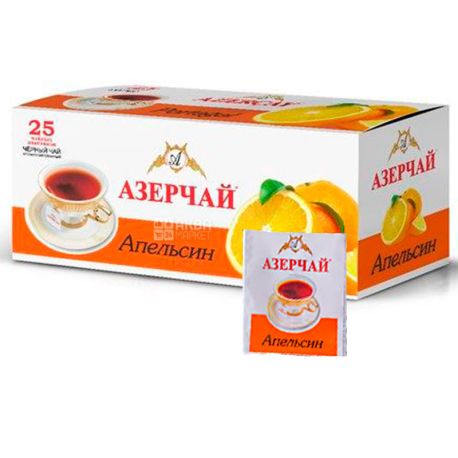 Azerçay, Orange, 25 pack * 2 g, Azerchay tea, black with citrus scent