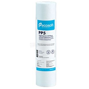 Ecosoft PP5, Екософт, Картридж із спіненого поліпропілену для холодної води для фільтрів ВВ10, 5 мкм