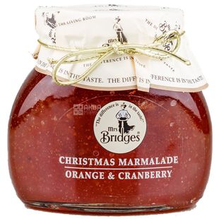 Mrs Bridges Christmas, 250 г, Конфитюр из апельсина и клюквы