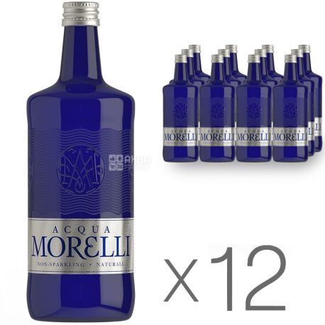 Acqua Morelli, 0,75 л, Упаковка 12 шт., Аква Морелли, Вода минеральная негазированная, стекло