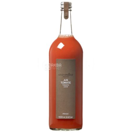 Alain Milliat, Jus Tomate, 1 л, Ален Мілліат, Томатний сік, прямого віджиму, скло