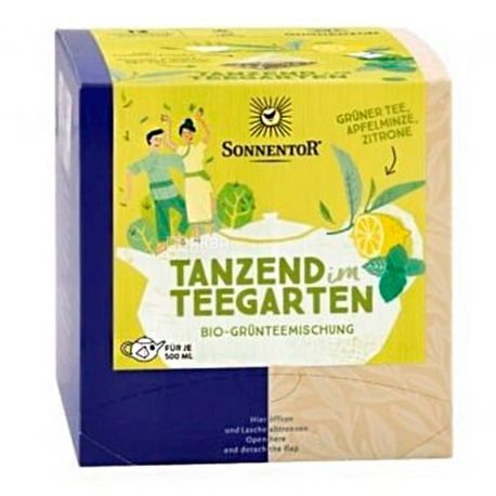 Sonnentor Tanzend im Teegarten, 12 пак., по 2,5 г, Чай Соннентор, Танцы в саду, зеленый