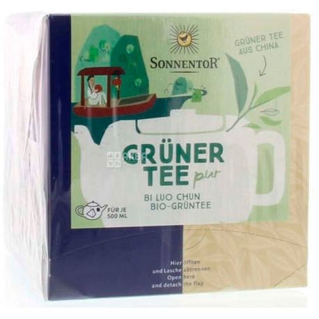 Sonnentor, Green Tea, 12 пак., по 3 г, Чай Соннентор, Грін Ті, зелений