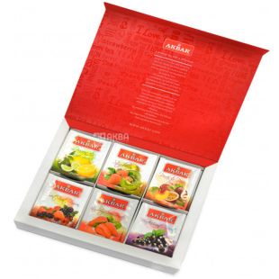 Akbar Fruit Melange, 60 пак, Подарочный набор чая, ассорти, Акбар Фрут Меланж
