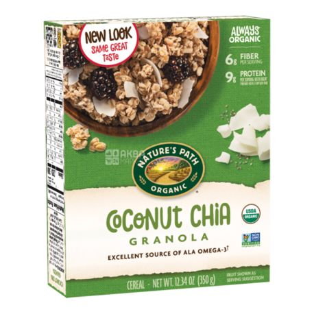 Nature's Path, Granola with Coconut and Chia Seeds, Organic, 349 g