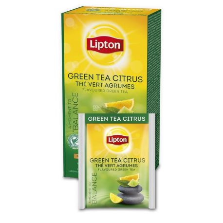 Lipton, Citrus, 25 пак., Чай Ліптон, Цитрус, Чорний з ароматом цитруса