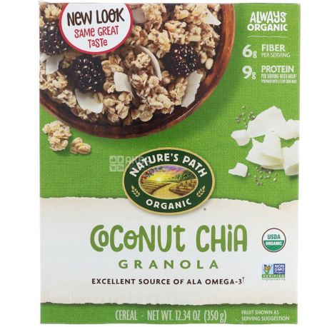Nature's Path, Granola with Coconut and Chia Seeds, Organic, 349 g