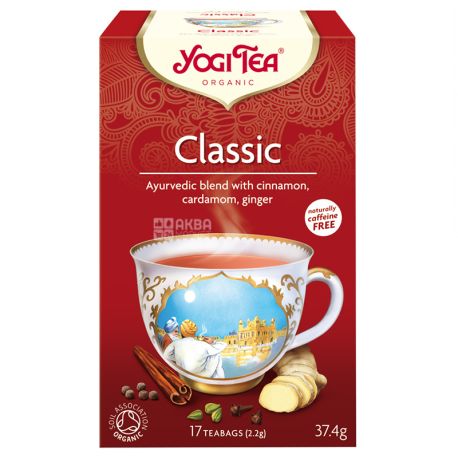 YogiTea, Classic, 17 пак., Чай ЙогиТи, Классический, с кардамоном, инжиром и корицей, органический