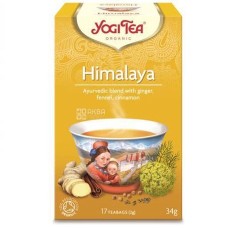 YogiTea, Himalaya, 17 пак.,Чай ЙогиТи, Гималайи, с инжиром, фенхелем и корицей, органический