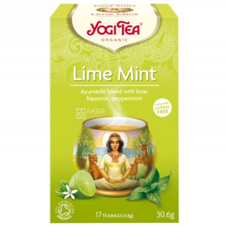 YogiTea, Lime Mint, 17 пак., Чай ЙогіТі, Лимон і М'ята, органічний