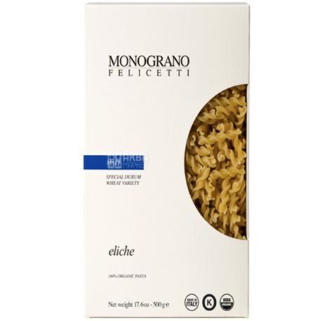 Felicetti Monograno Eliche Matt Bio, Organic Macaroni, 500 g