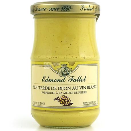 Edmond Fallot, 210 г, Горчица Дижонская с Белым Вином Эдмон Фалло, стекло
