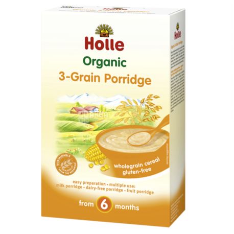 Holle, three cereal porridge organic (from 6 months), 250 g