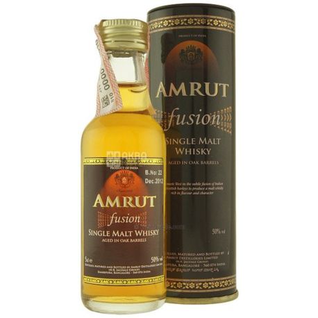 Amrut, Fusion, Віскі односолодовий, 0,05 л, туба