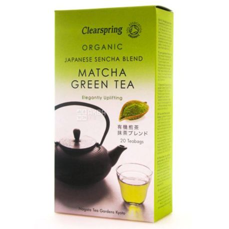 Clearspring, Matcha, 20 пак *2 г, Чай Клиаспринг, Матча, зеленый, органический