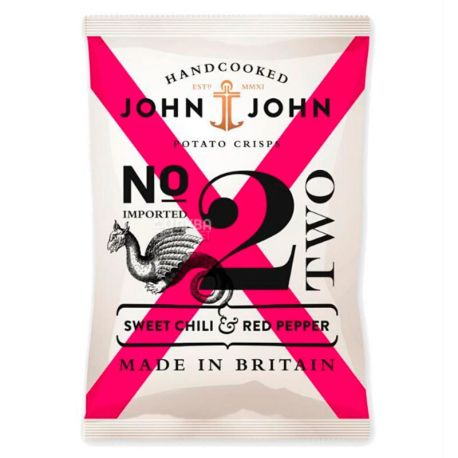John & John, Чипсы картофельные со сладким чили и красным перцем, 150 г