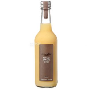Alain Milliat, Nectar Banane, Банановый, 0,33 л, Ален Миллиат, Нектар натуральный, стекло