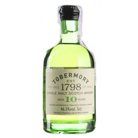 Tobermory, Віскі односолодовий, витримка 10 yo, 0,05 л