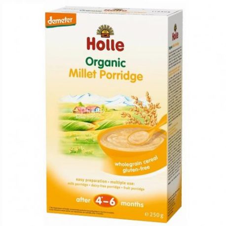 Holle, Каша пшоняна органічна, з 4-6 місяців, 250 г
