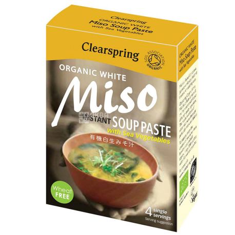 Clearspring, Паста для білого місо-супу з морськими водоростями, 4х15 г