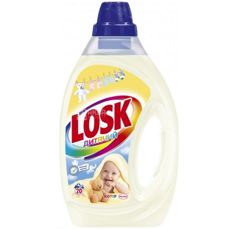 Losk Color, 1 л, Детский жидкий порошок для стирки, цветных вещей