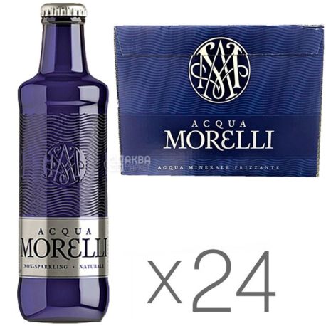 Acqua Morelli, 0,25 л, Упаковка 24 шт., Аква Мореллі, Вода мінеральна негазована, скло