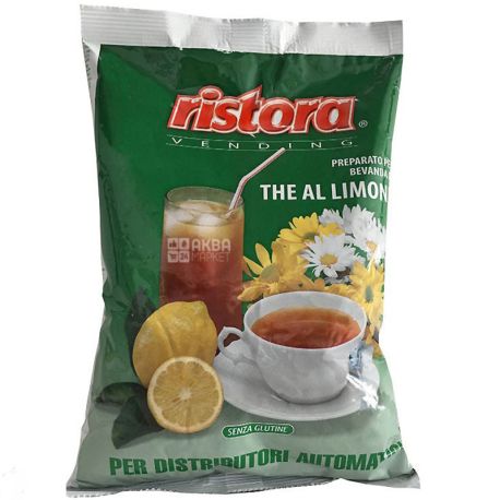 Ristora, Lemon, 1 кг, Чай Ристора, Черный с лимоном, растворимый