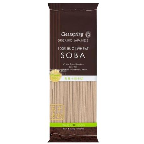 Clearspring Soba, 200 г, Макарони, Локшина Кліерспрінг Соба, з 100% гречаного борошна