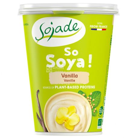 Sojade So Soya Vanilla Organic, 400 г, Сояде, Йогурт соєвий органічний, ваніль, без глютену і лактози