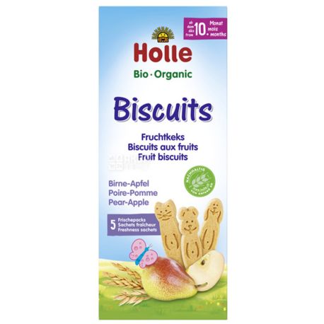 Holle, Spelled Cookies Pear-Apple baby, organic from 10 months, 5 pcs. * 25 g