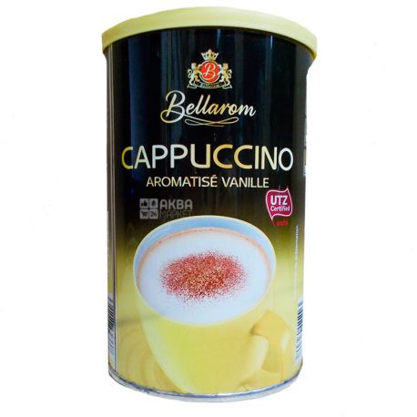  Bellarom, Cappuccino Aromatise Vanille, 200 г, Белларом, Капучино з ароматом ванілі, кавовий напій, розчинний, тубус