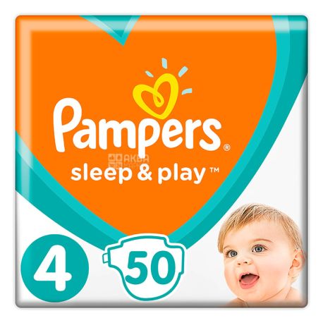 Pampers, Sleep & Play Diapers 4, 9-14 kg, 50 pcs.