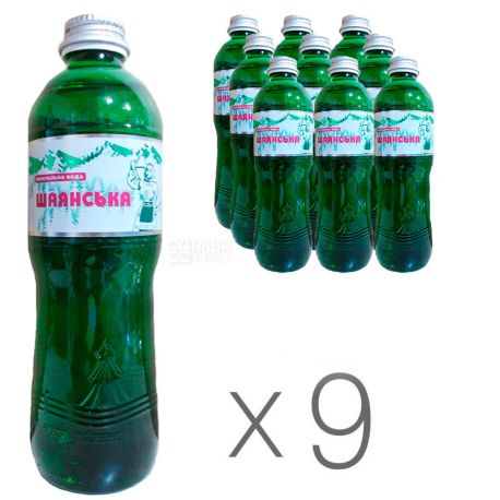 Шаянська, 0,5 л, Упаковка 9 шт., Вода сильногазована, скло
