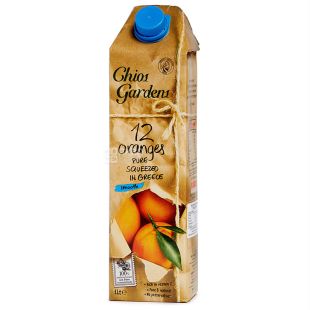 Chios Gardens, Оranges, 1 л, Апельсиновый сок 100% Хиос Гарденс, прямого отжима