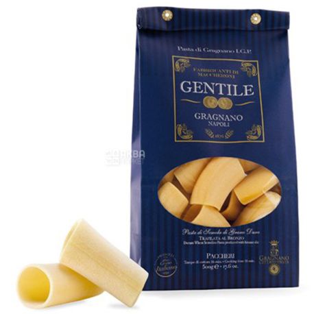 Gentile Paccheri Rigati, 500 г, Макароны Джентайл, Пачери Ригате