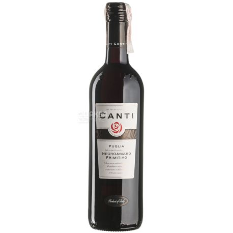 Canti, Negroamaro Primitivo Puglia, Вино красное сухое, 0,75 л