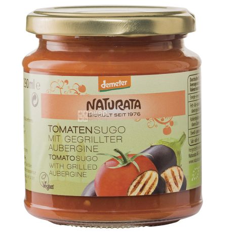 Naturata, Соус томатный с баклажанами-гриль, органический, 290 мл