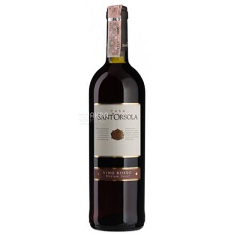 Sant'Orsola, Rosso Semi sweet, Вино червоне напівсолодке, 0,75 л
