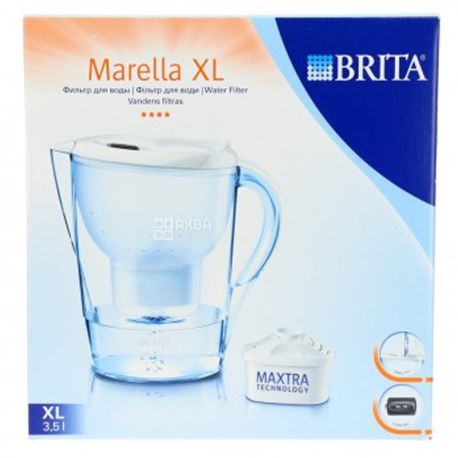 Brita Marella XL, Фильтр-кувшин для воды, белый, 3,5 л 