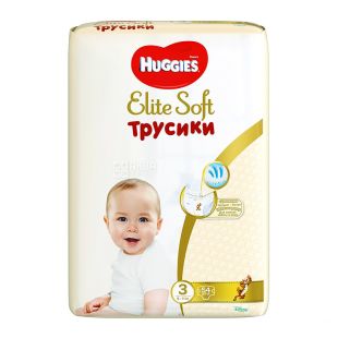 Huggies Elite Soft, 54 шт., Хаггіс, Підгузки-трусики, Розмір 3, 6-11 кг