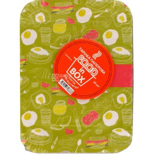 Food in Box, Тарелки бумажные одноразовые, 23 х17 см, 25 шт.