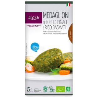 Biolab, 190 г, Медальоны из тофу, шпината с рисом басмати, органические
